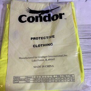 NIP Condor Class II Reflective Hi-Vis Yellow Overall 4XL Waist 56-58 4PCU7 PPE